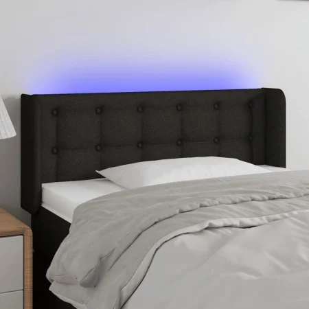 Black fabric headboard with LED 93x16x78/88 cm by vidaXL, Headboards and footboards - Ref: Foro24-3123654, Price: 49,04 €, Di...