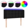 Black fabric headboard with LED 93x16x78/88 cm by vidaXL, Headboards and footboards - Ref: Foro24-3123654, Price: 49,04 €, Di...