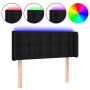 Kopfteil aus schwarzem Stoff mit LED 93x16x78/88 cm von vidaXL, Kopf- und Fußteile - Ref: Foro24-3123654, Preis: 47,18 €, Rab...
