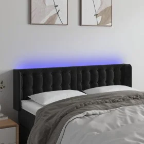 Black velvet headboard with LED 147x16x78/88 cm by vidaXL, Headboards and footboards - Ref: Foro24-3123720, Price: 93,44 €, D...