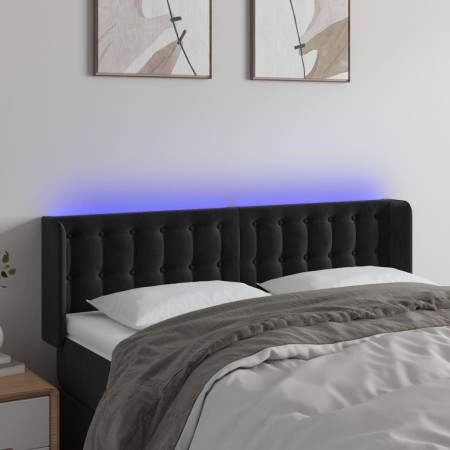 Black velvet headboard with LED 147x16x78/88 cm by vidaXL, Headboards and footboards - Ref: Foro24-3123720, Price: 81,92 €, D...