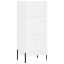 Aparador alto madera contrachapada blanco 34,5x34x180 cm