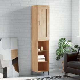 Aparador de madera contrachapada roble Sonoma 34,5x34x180 cm
