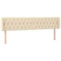 Cream fabric headboard with LED 203x16x78/88 cm by vidaXL, Headboards and footboards - Ref: Foro24-3123599, Price: 91,98 €, D...