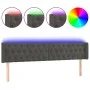 Cabecero con LED de terciopelo gris oscuro 203x16x78/88 cm de vidaXL, Cabeceros y pies de cama - Ref: Foro24-3123639, Precio:...