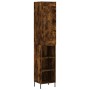 Aparador de madera contrachapada roble ahumado 34,5x34x180 cm