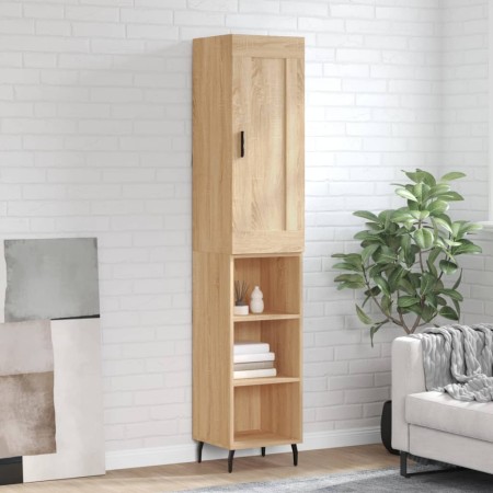 Aparador de madera contrachapada roble Sonoma 34,5x34x180 cm