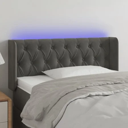 Dark gray velvet headboard with LED 93x16x78/88 cm by vidaXL, Headboards and footboards - Ref: Foro24-3123609, Price: 75,77 €...