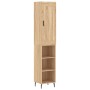 Aparador de madera contrachapada roble Sonoma 34,5x34x180 cm