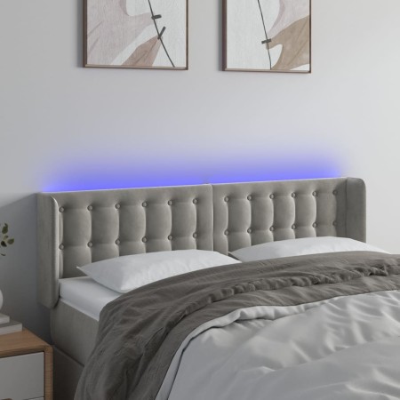 Hellgraues Samtkopfteil mit LED 147x16x78/88 cm von vidaXL, Kopf- und Fußteile - Ref: Foro24-3123718, Preis: 85,75 €, Rabatt: %