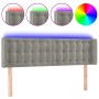 Hellgraues Samtkopfteil mit LED 147x16x78/88 cm von vidaXL, Kopf- und Fußteile - Ref: Foro24-3123718, Preis: 85,75 €, Rabatt: %