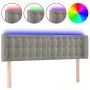 Hellgraues Samtkopfteil mit LED 147x16x78/88 cm von vidaXL, Kopf- und Fußteile - Ref: Foro24-3123718, Preis: 82,87 €, Rabatt: %