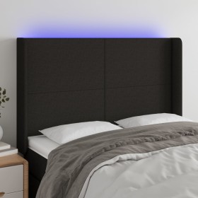 Kopfteil aus schwarzem Stoff mit LED 147x16x118/128 cm von vidaXL, Kopf- und Fußteile - Ref: Foro24-3123768, Preis: 117,66 €,...