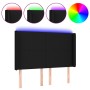 Black fabric headboard with LED 147x16x118/128 cm by vidaXL, Headboards and footboards - Ref: Foro24-3123768, Price: 117,45 €...