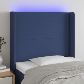Kopfteil aus blauem Stoff mit LED 83x16x118/128 cm von vidaXL, Kopf- und Fußteile - Ref: Foro24-3123748, Preis: 81,81 €, Raba...