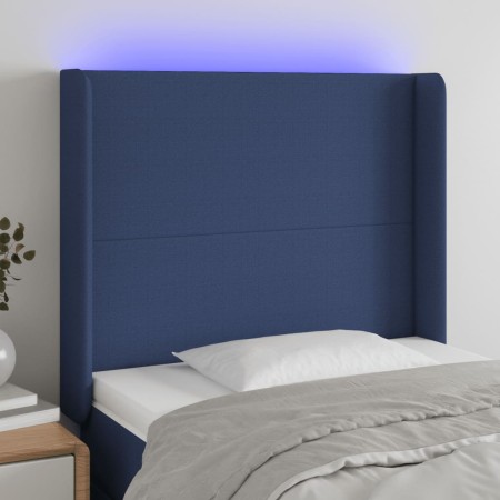 Kopfteil aus blauem Stoff mit LED 83x16x118/128 cm von vidaXL, Kopf- und Fußteile - Ref: Foro24-3123748, Preis: 81,81 €, Raba...