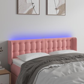 Kopfteil aus rosa Samt mit LED 147x16x78/88 cm von vidaXL, Kopf- und Fußteile - Ref: Foro24-3123723, Preis: 85,23 €, Rabatt: %
