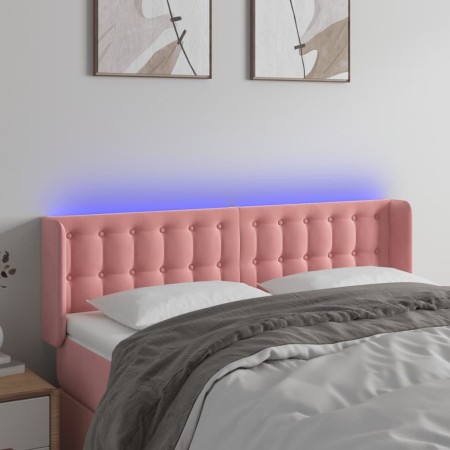 Kopfteil aus rosa Samt mit LED 147x16x78/88 cm von vidaXL, Kopf- und Fußteile - Ref: Foro24-3123723, Preis: 85,23 €, Rabatt: %