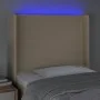 Cabecero con LED de tela color crema 93x16x118/128 cm de vidaXL, Cabeceros y pies de cama - Ref: Foro24-3123755, Precio: 90,5...