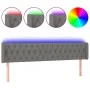 Dark gray fabric headboard with LED 203x16x78/88 cm by vidaXL, Headboards and footboards - Ref: Foro24-3123595, Price: 83,50 ...