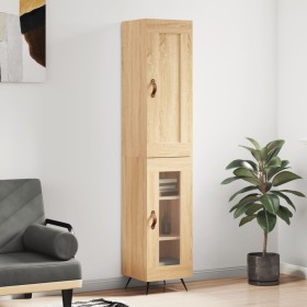 Aparador de madera contrachapada roble Sonoma 34,5x34x180 cm