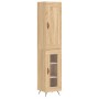 Aparador de madera contrachapada roble Sonoma 34,5x34x180 cm