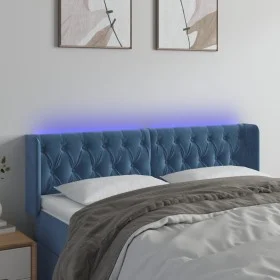 LED-Kopfteil aus dunkelblauem Samt, 163 x 16 x 78/88 cm von vidaXL, Kopf- und Fußteile - Ref: Foro24-3123630, Preis: 86,87 €,...