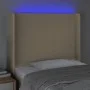 Cream fabric headboard with LED 103x16x118/128 cm by vidaXL, Headboards and footboards - Ref: Foro24-3123763, Price: 90,99 €,...