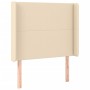 Cream fabric headboard with LED 103x16x118/128 cm by vidaXL, Headboards and footboards - Ref: Foro24-3123763, Price: 77,08 €,...