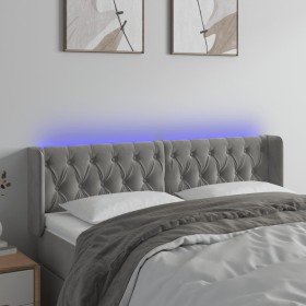 Hellgraues Samtkopfteil mit LED 147x16x78/88 cm von vidaXL, Kopf- und Fußteile - Ref: Foro24-3123620, Preis: 82,34 €, Rabatt: %