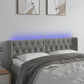 Hellgraues Samtkopfteil mit LED 147x16x78/88 cm von vidaXL, Kopf- und Fußteile - Ref: Foro24-3123620, Preis: 81,55 €, Rabatt: %