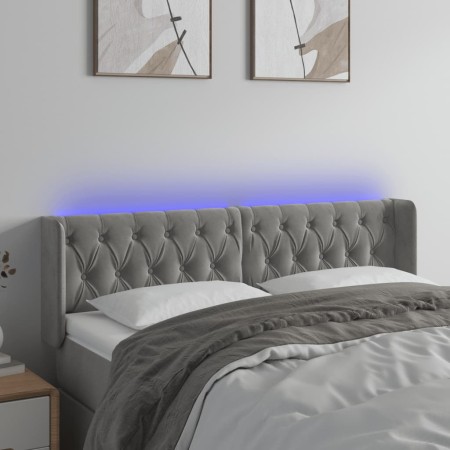 Hellgraues Samtkopfteil mit LED 147x16x78/88 cm von vidaXL, Kopf- und Fußteile - Ref: Foro24-3123620, Preis: 82,34 €, Rabatt: %