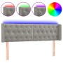 Hellgraues Samtkopfteil mit LED 147x16x78/88 cm von vidaXL, Kopf- und Fußteile - Ref: Foro24-3123620, Preis: 82,34 €, Rabatt: %
