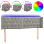 Light gray velvet headboard with LED 147x16x78/88 cm by vidaXL, Headboards and footboards - Ref: Foro24-3123620, Price: 81,55...