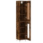 Aparador de madera contrachapada roble ahumado 34,5x34x180 cm