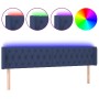 Kopfteil aus blauem Stoff mit LED 203x16x78/88 cm von vidaXL, Kopf- und Fußteile - Ref: Foro24-3123600, Preis: 92,36 €, Rabat...