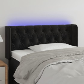 Kopfteil aus schwarzem Samt mit LED 93x16x78/88 cm von vidaXL, Kopf- und Fußteile - Ref: Foro24-3123610, Preis: 61,41 €, Raba...
