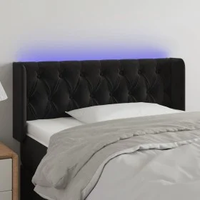 Kopfteil aus schwarzem Samt mit LED 93x16x78/88 cm von vidaXL, Kopf- und Fußteile - Ref: Foro24-3123610, Preis: 63,17 €, Raba...