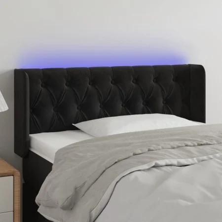 Black velvet headboard with LED 93x16x78/88 cm by vidaXL, Headboards and footboards - Ref: Foro24-3123610, Price: 63,17 €, Di...