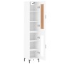 Aparador alto madera contrachapada blanco 34,5x34x180 cm