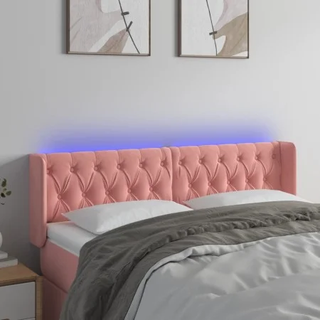 Kopfteil aus rosa Samt mit LED 147x16x78/88 cm von vidaXL, Kopf- und Fußteile - Ref: Foro24-3123625, Preis: 97,70 €, Rabatt: %