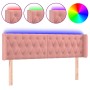 Kopfteil aus rosa Samt mit LED 147x16x78/88 cm von vidaXL, Kopf- und Fußteile - Ref: Foro24-3123625, Preis: 99,99 €, Rabatt: %