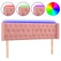Kopfteil aus rosa Samt mit LED 147x16x78/88 cm von vidaXL, Kopf- und Fußteile - Ref: Foro24-3123625, Preis: 97,70 €, Rabatt: %