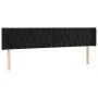 Black velvet headboard with LED 203x16x78/88 cm by vidaXL, Headboards and footboards - Ref: Foro24-3123640, Price: 94,05 €, D...