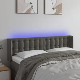 Dark gray velvet headboard with LED 147x16x78/88 cm by vidaXL, Headboards and footboards - Ref: Foro24-3123719, Price: 80,67 ...
