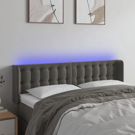 Dark gray velvet headboard with LED 147x16x78/88 cm by vidaXL, Headboards and footboards - Ref: Foro24-3123719, Price: 80,67 ...