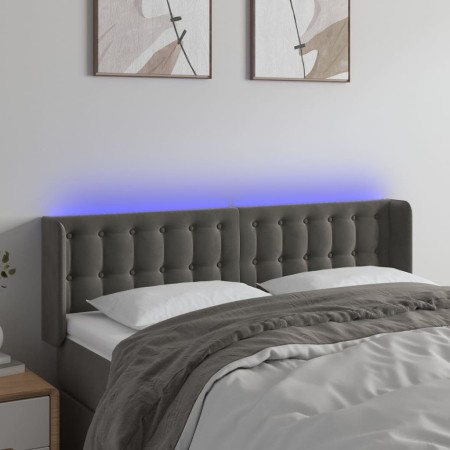Dunkelgraues Samtkopfteil mit LED 147x16x78/88 cm von vidaXL, Kopf- und Fußteile - Ref: Foro24-3123719, Preis: 83,31 €, Rabat...