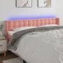 Pink velvet headboard with LED 163x16x78/88 cm by vidaXL, Headboards and footboards - Ref: Foro24-3123729, Price: 84,60 €, Di...