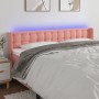 Rosa Samtkopfteil mit LED 163x16x78/88 cm von vidaXL, Kopf- und Fußteile - Ref: Foro24-3123729, Preis: 81,38 €, Rabatt: %