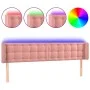 Pink velvet headboard with LED 163x16x78/88 cm by vidaXL, Headboards and footboards - Ref: Foro24-3123729, Price: 84,60 €, Di...